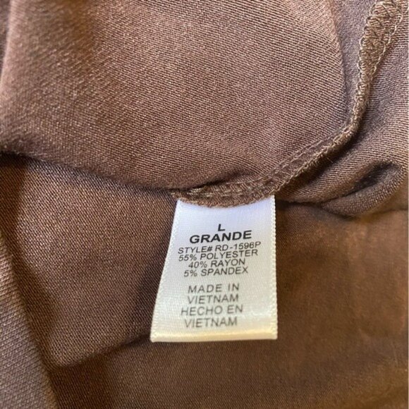 Zenana Premium Brown Short Sleeve Midi Dress W/ Pockets Size L - Picture 4 of 7